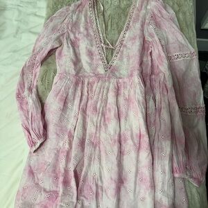 Revolve Tularosa Pink Lace Boho Dress